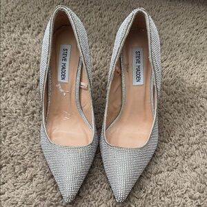 Steve Madden Glittering Silver Heels